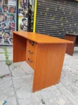 Executive Office Desk with 3 Drawers - Cherry Wood - 1