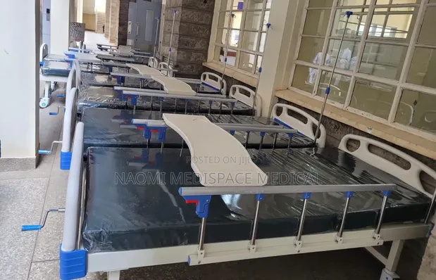 3x6 Hospital Bed with Mattress, Feeding Table, Drip Stand - 1