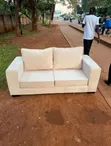 2-Seater Fabric Sofa - Beige/Cream/White - 1