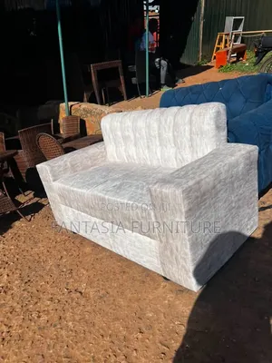 2-Seater White Velvet Sofa