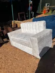 2-Seater White Velvet Sofa - 2