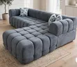5 Seater Bubble Sofa Grey Velvet - 2