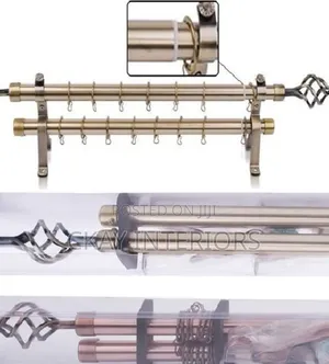 Adjustable Curtain Rods - Shiny Finish, Rahisi Kufunga