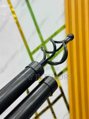 2m Double Adjustable Curtain Rods - Brown & Nyeusi