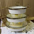 3pcs Ceramic Chafing Dishes (3L, 2.5L, 1.8L) - 2