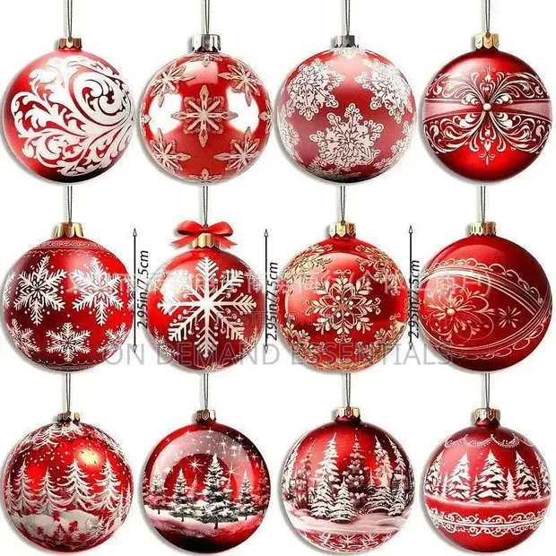12pcs Christmas Wooden Ornament Decorative Set - 1