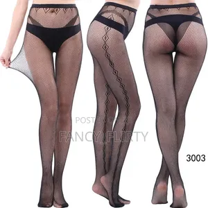 Soksi za Fishnet za Wanawake - Nyeusi, Free Size