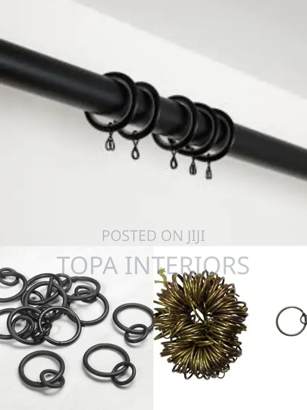 Easy to Fit 1" Black Curtain Rings (Sold Per Piece) - 1