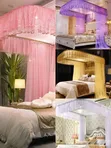6x6 Premium Bed Mosquito Nets na Stand & Curtains - 1