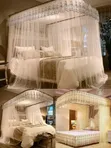 6x6 Premium Bed Mosquito Nets na Stand & Curtains - 2