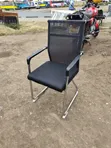 Black Mesh Visitor Office Chair with Chrome Frame - 2