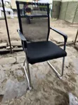 Black Mesh Visitor Office Chair with Chrome Frame - 3