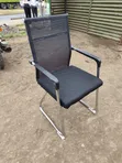 Black Mesh Visitor Office Chair with Chrome Frame - 5