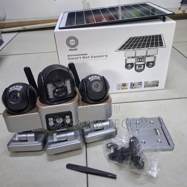 Kamera ya V380 Solar WiFi PTZ yenye Skrini 3 na Mwanga wa Mtaa - 1