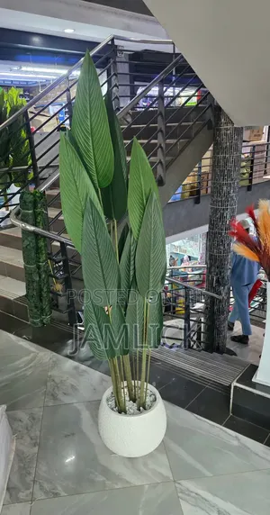 Artificial Bird of Paradise Plant with Dotted Vase