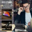 Caseme Flip Wallet Case for Vivo Y05 5G - Black Leather - 2