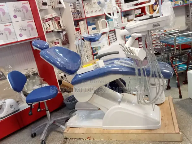 Blue Modern Dental Chair with Compressor & Teeth Whitening - 1