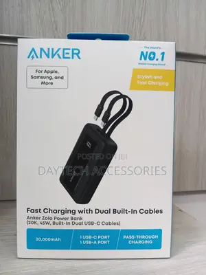 Anker Zolo 20000mAh 45W Power Bank with Dual USB-C Cables
