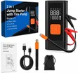 2-in-1 Portable Car Jump Starter na Tire Inflator ya Dijitali - 1