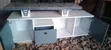 Modern 5ft TV Stand - White & Grey Marble Top - 2
