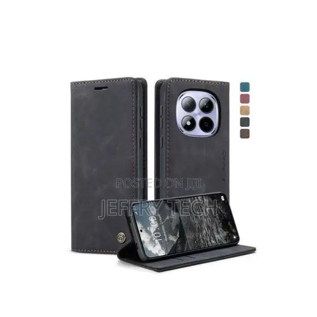 CASEME Leather Wallet Flip Case for Poco M8 5G - Black - 1