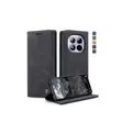 CASEME Leather Wallet Flip Case ya Poco M8 5G - Nyeusi - 1