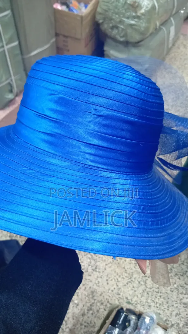 Royal Blue Women's Church Wedding Occasion Hat - 1
