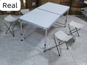 Portable Foldable Adjustable Height Picnic Table with 4 Stools