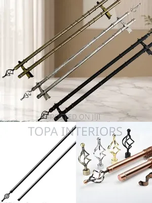 Seti ya Curtain Rods Mbili Zinazoweza Kurekebishwa (2 Metres)