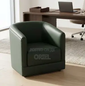 Kiti cha Ofisi cha Faux Leather Lounge Mpya - Kijani