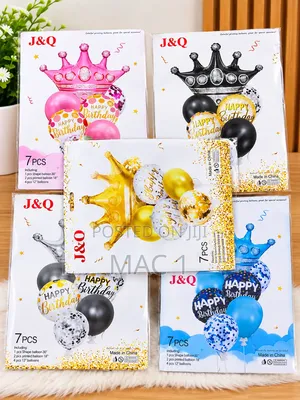 7PCS Crown Balloon Set ya Birthday