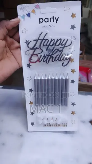 Premium Happy Birthday Cake Decor Set - Topper & Mishumaa 10