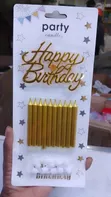 Premium Happy Birthday Cake Decor Set - Topper & Mishumaa 10 - 2
