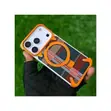 Oatsbasf iPhone 17 Pro Max Frameless Leather Magnetic Case - Orange - 1