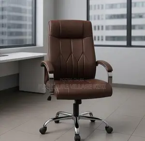 Kiti cha Ofisi cha Ergonomic chenye Mgongo Mrefu - Brown