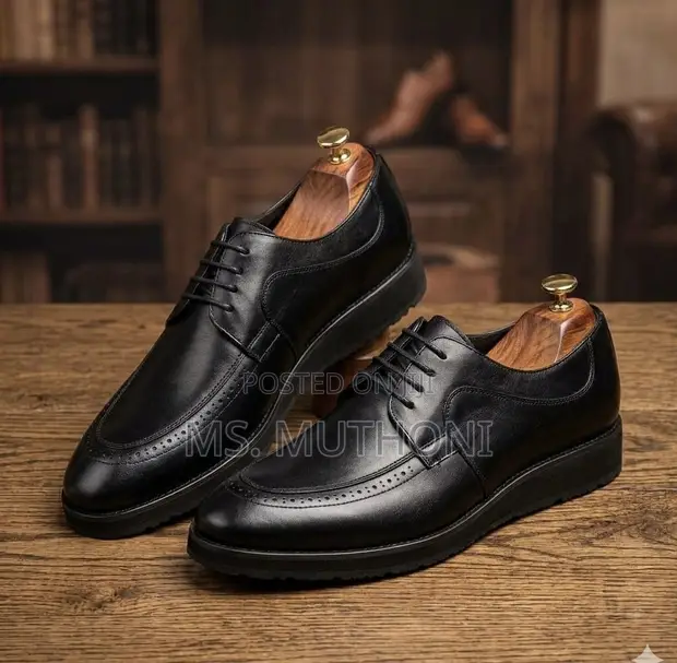 John Foster Men's Leather Derby Shoes - Black - 1