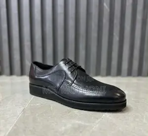 John Foster Men's Leather Derby Shoes - Black