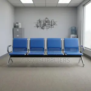 4-Link Blue Guest Waiting Bench