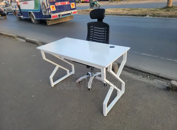 Boss Office Products Working Station Table + Headrest Office Chair - 1