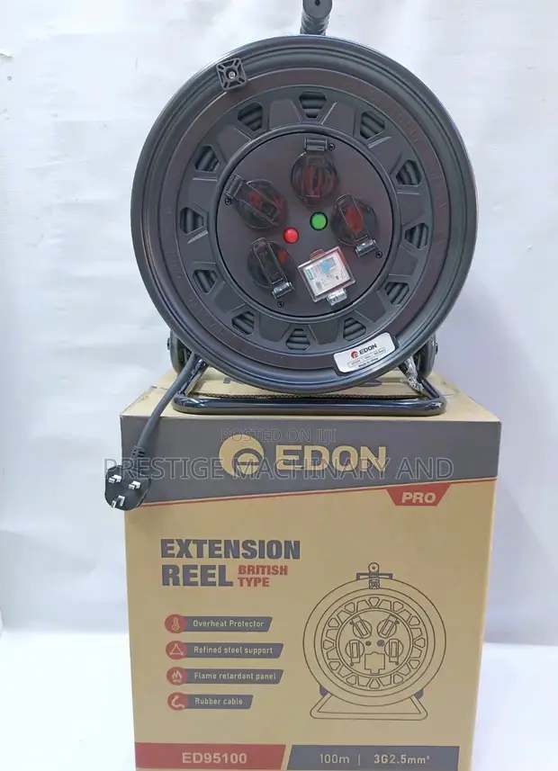 Edon 100m Extension Cable Cord Reel - 1