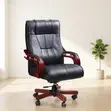 Leather Swivel Bliss Desk Chair - Nyeusi - 1
