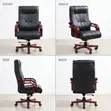 Leather Swivel Bliss Desk Chair - Nyeusi - 2
