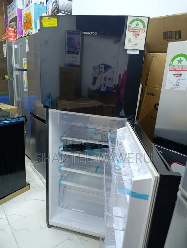 Mika Black Double Door Fridge 305L - 1