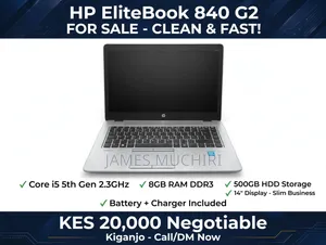 HP EliteBook 840 G2 Laptop - Core i5, 8GB RAM, 500GB HDD