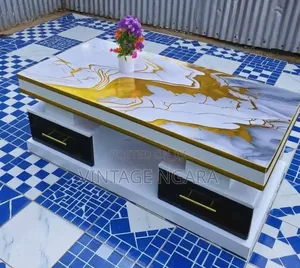 Meza ya Kahawa ya Executive Yenye Topi ya Marumaru na Hifadhi