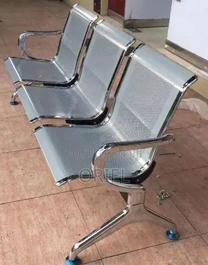 3-Seater Office Waiting Bench - Steel Frame