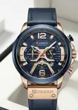 Curren Men's Blue/Black Leather Strap Watch - 4