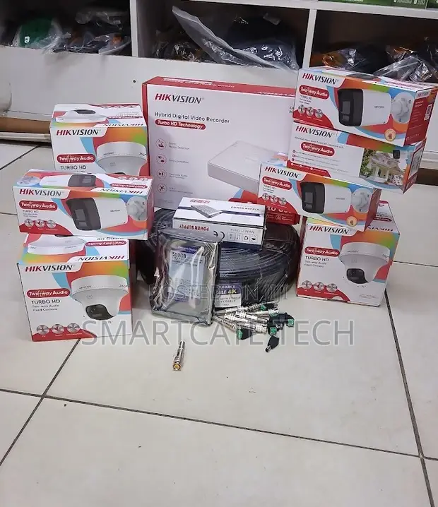 Complete Hikvision 8CH CCTV Kit - 4 Dome + 4 Bullet Cameras - 1