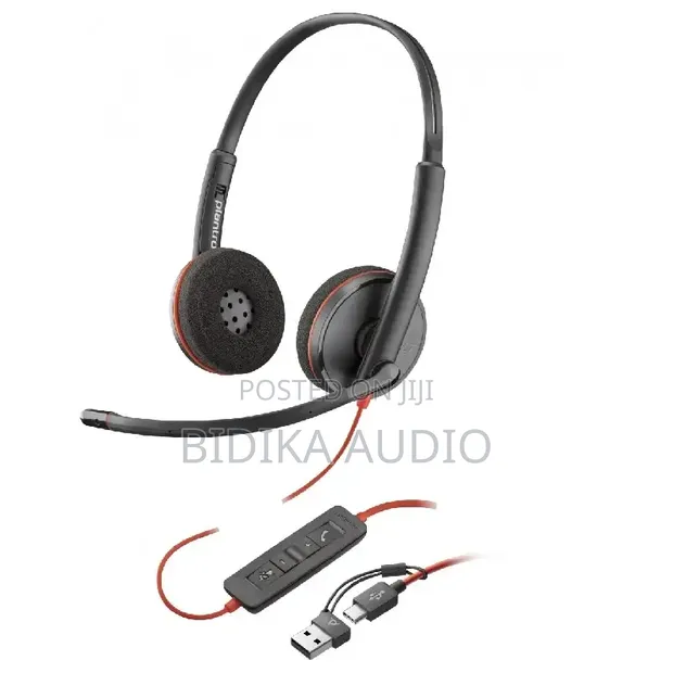 Poly Blackwire 3220 Stereo USB-C Headset + Adapter - 1