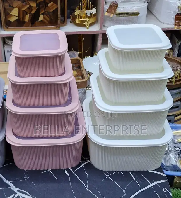 4-Piece Ribbed Airtight Food Storage Set - 1